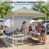 10x10 Commercial Pop up Canopy with 1 Sidewall - Eagle Peak®