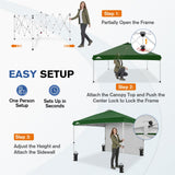 10x10 Commercial Pop up Canopy with 1 Sidewall - Eagle Peak®