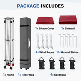 10x10 Commercial Pop up Canopy with 1 Sidewall - Eagle Peak®