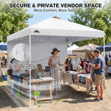 10x10 Commercial Pop up Canopy with 1 Sidewall - Eagle Peak®