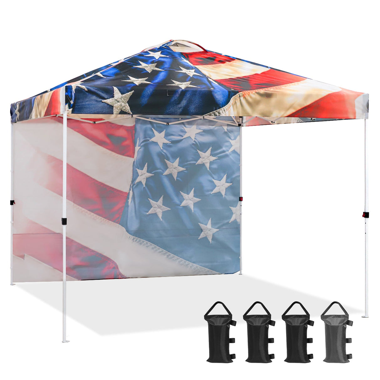 10x10 Commercial Pop up Canopy with 1 Sidewall, - Eagle Peak Custom Canopy Tent