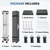 10x10 Commercial Pop up Canopy with 1 Sidewall - Eagle Peak®