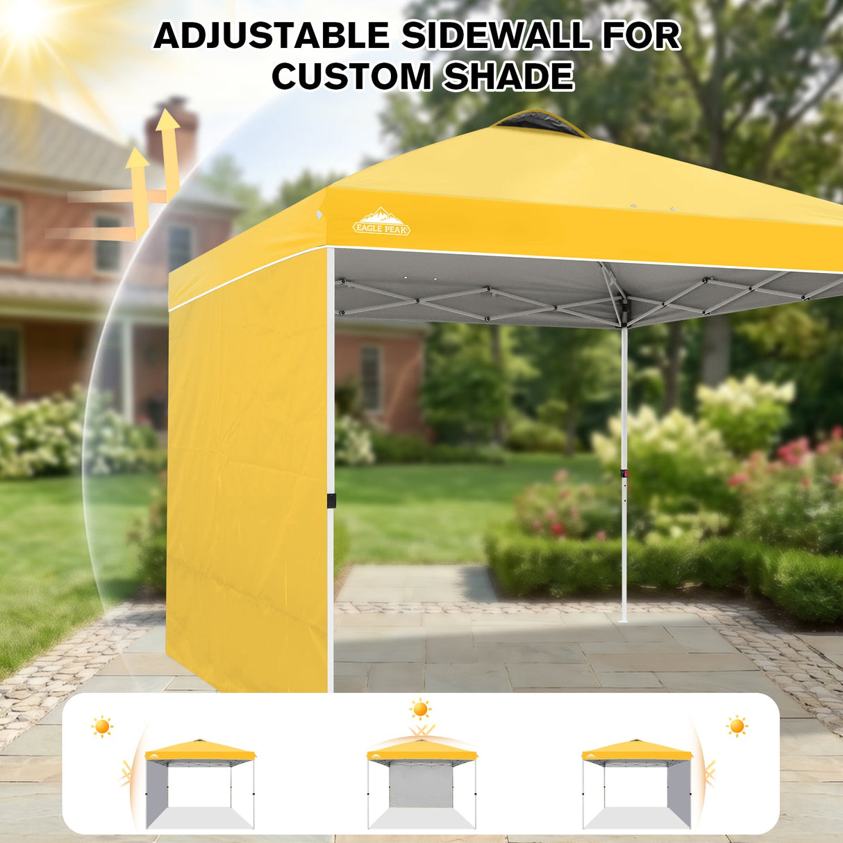 10x10 Commercial Pop up Canopy with 1 Sidewall - Eagle Peak®