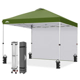 10x10 Commercial Pop up Canopy with 1 Sidewall - Eagle Peak®