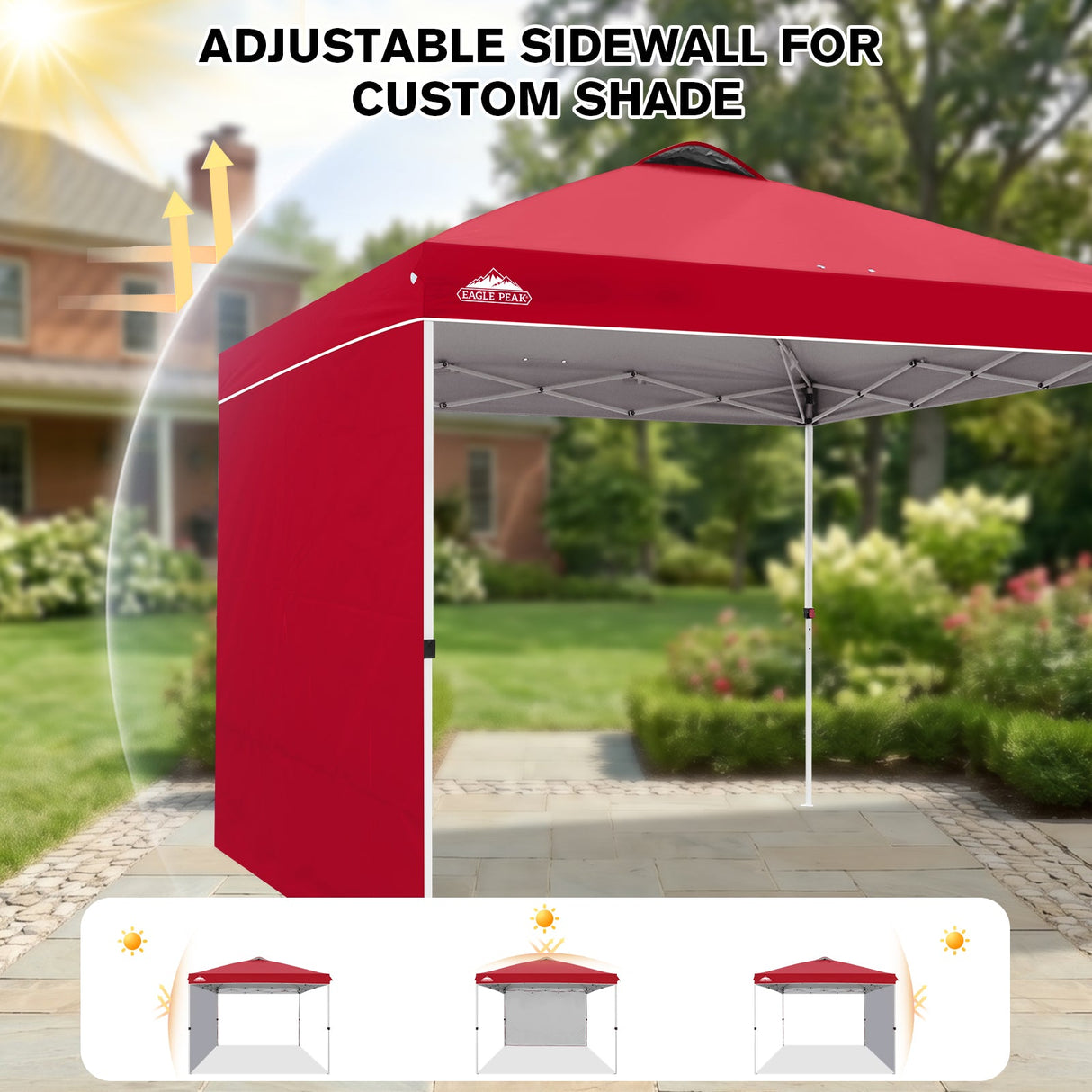 10x10 Commercial Pop up Canopy with 1 Sidewall - Eagle Peak®