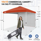 10x10 Commercial Pop up Canopy with 1 Sidewall - Eagle Peak®