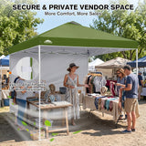 10x10 Commercial Pop up Canopy with 1 Sidewall - Eagle Peak®