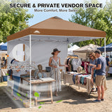 10x10 Commercial Pop up Canopy with 1 Sidewall - Eagle Peak®