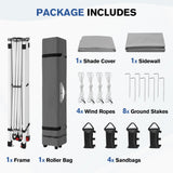 10x10 Commercial Pop up Canopy with 1 Sidewall - Eagle Peak®
