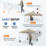 10x10 Commercial Pop up Canopy with 1 Sidewall - Eagle Peak®