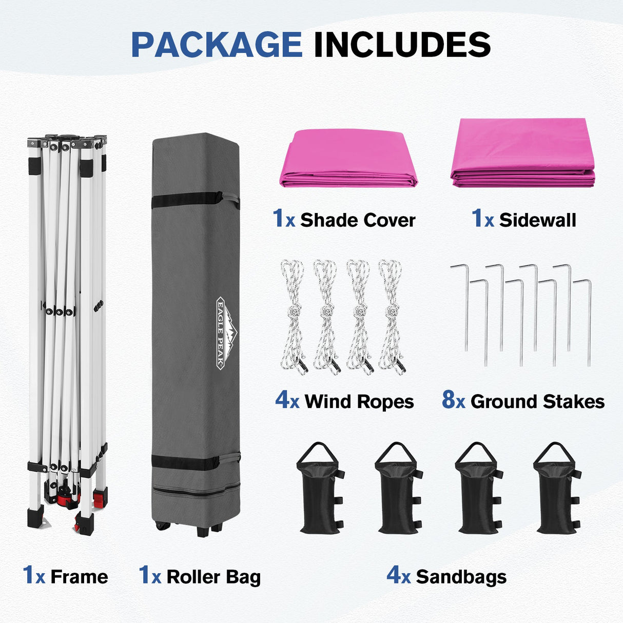 10x10 Commercial Pop up Canopy with 1 Sidewall - Eagle Peak®