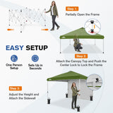 10x10 Commercial Pop up Canopy with 1 Sidewall - Eagle Peak®