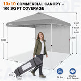 10x10 Commercial Pop up Canopy with 1 Sidewall - Eagle Peak®