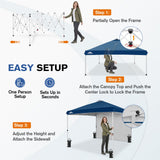 10x10 Commercial Pop up Canopy with 1 Sidewall - Eagle Peak®