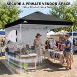 10x10 Commercial Pop up Canopy with 1 Sidewall - Eagle Peak®