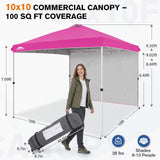 10x10 Commercial Pop up Canopy with 1 Sidewall - Eagle Peak®