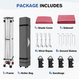 10x10 Commercial Pop up Canopy with 1 Sidewall - Eagle Peak®