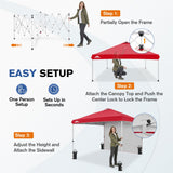 10x10 Commercial Pop up Canopy with 1 Sidewall - Eagle Peak®
