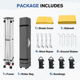 10x10 Commercial Pop up Canopy with 1 Sidewall - Eagle Peak®