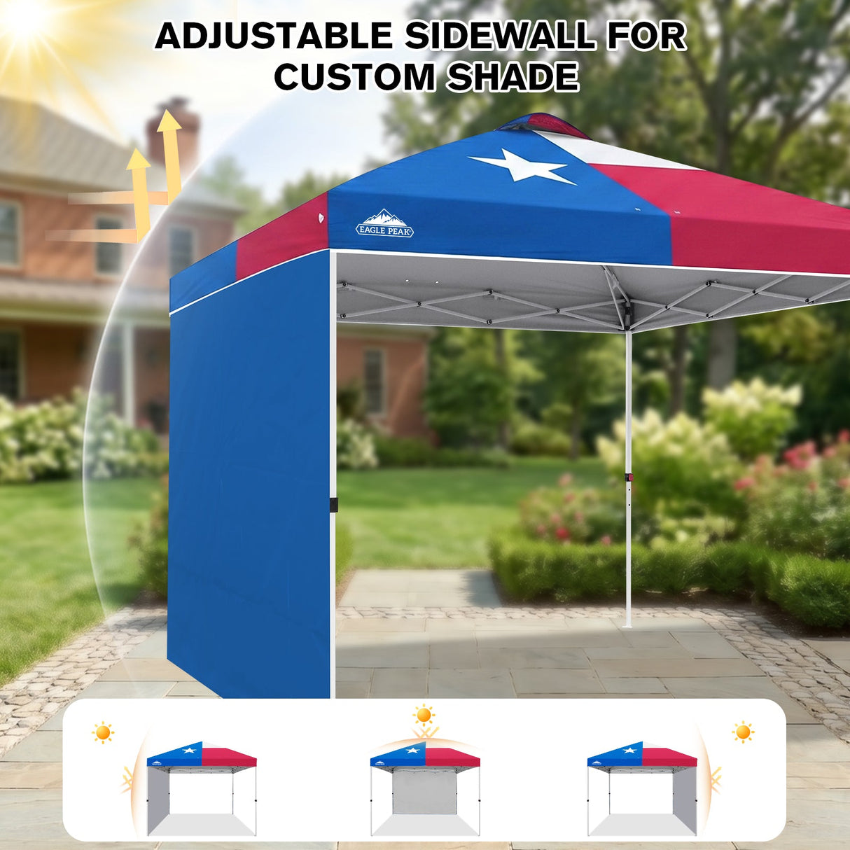 10x10 Commercial Pop up Canopy with 1 Sidewall - Eagle Peak®
