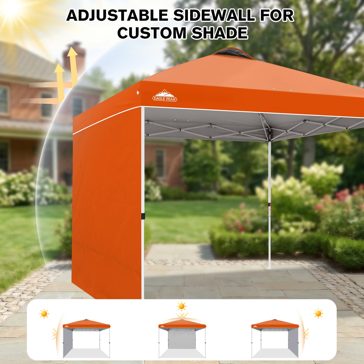 10x10 Commercial Pop up Canopy with 1 Sidewall - Eagle Peak®