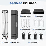 10x10 Commercial Pop up Canopy with 1 Sidewall - Eagle Peak®