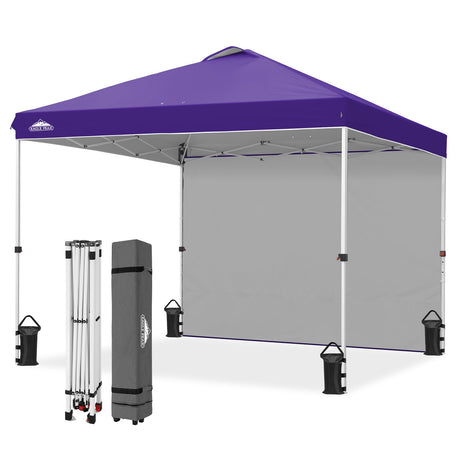 10x10 Commercial Pop up Canopy with 1 Sidewall - Eagle Peak