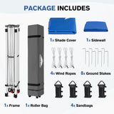 10x10 Commercial Pop up Canopy with 1 Sidewall - Eagle Peak®