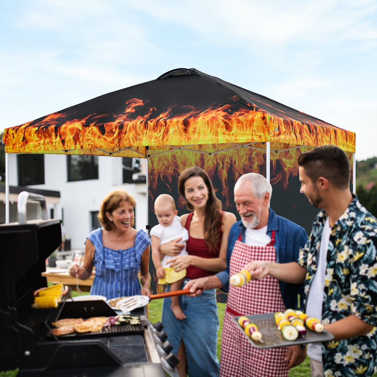 10x10 Commercial Pop up Canopy with 1 Sidewall, - Eagle Peak Custom Canopy Tent