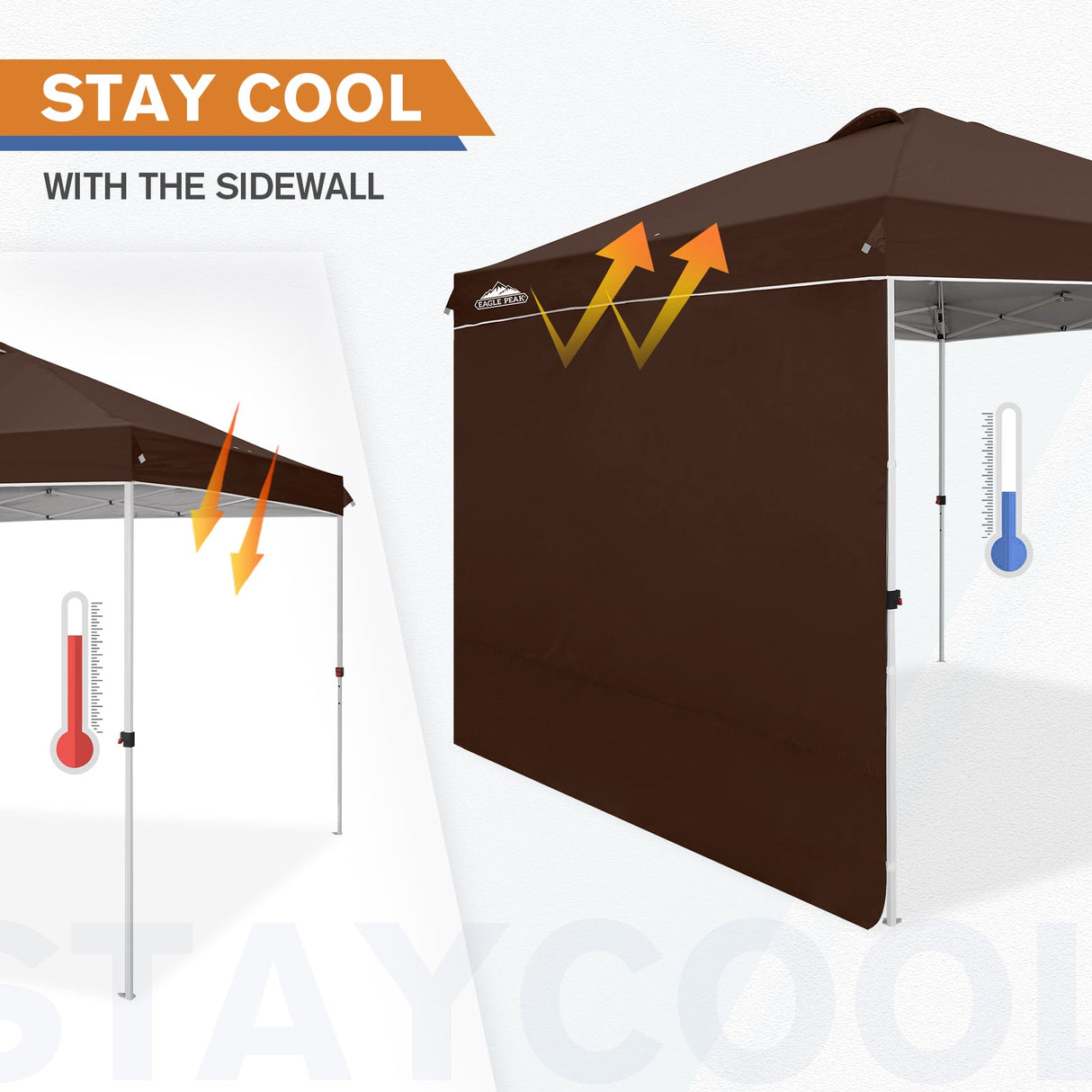 10x10 Commercial Pop up Canopy with 1 Sidewall - Eagle Peak Custom Canopy Tent