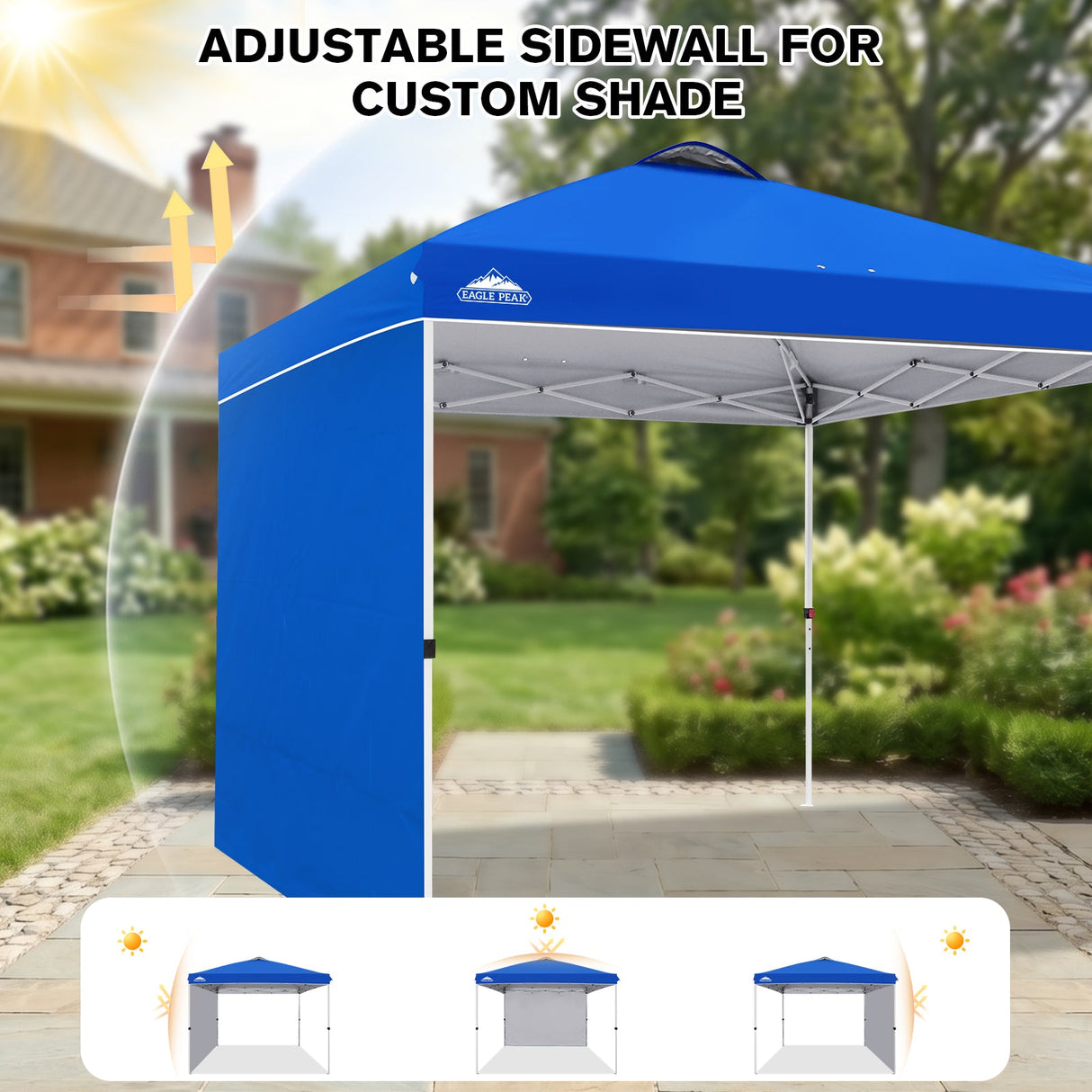 10x10 Commercial Pop up Canopy with 1 Sidewall - Eagle Peak®