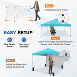 10x10 Commercial Pop up Canopy with 1 Sidewall - Eagle Peak®