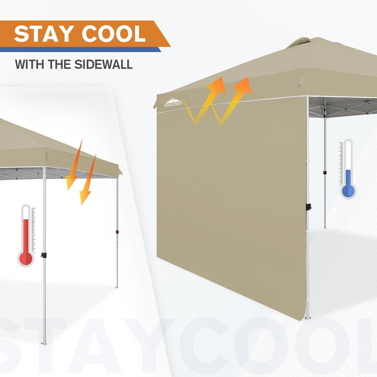 10x10 Commercial Pop up Canopy with 1 Sidewall - Eagle Peak Custom Canopy Tent