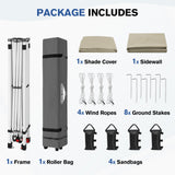 10x10 Commercial Pop up Canopy with 1 Sidewall - Eagle Peak®