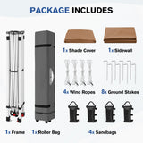 10x10 Commercial Pop up Canopy with 1 Sidewall - Eagle Peak®