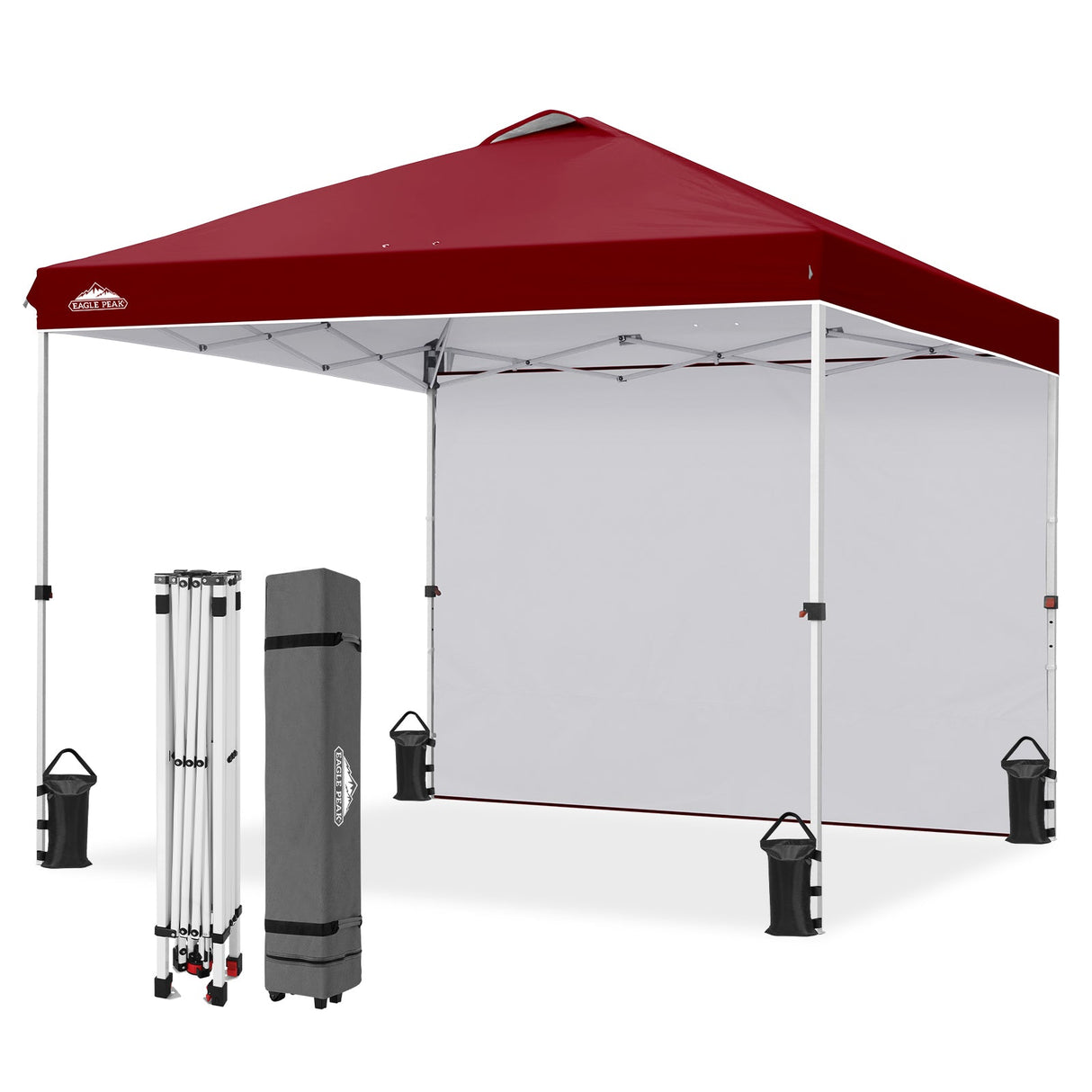 10x10 Commercial Pop up Canopy with 1 Sidewall - Eagle Peak®
