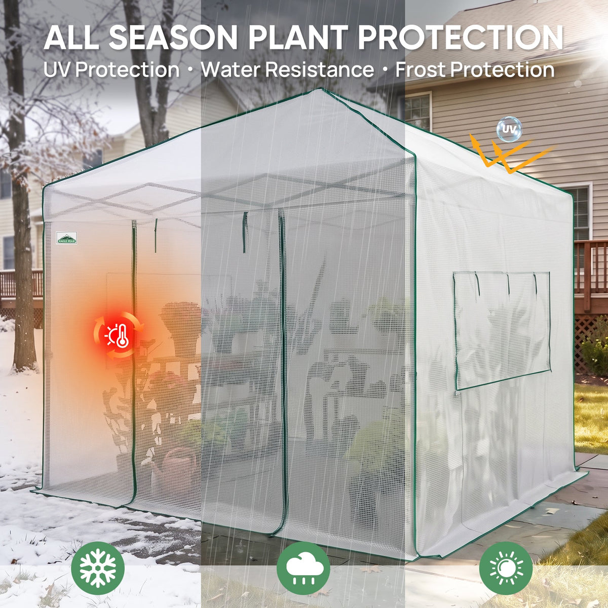10x10 Easy Setup Pop Up Greenhouse - Eagle Peak®