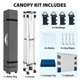 10x10 ft Pop Up Canopy Tent with Sidewall - Eagle Peak®