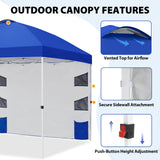 10x10 ft Pop Up Canopy Tent with Sidewall - Eagle Peak®