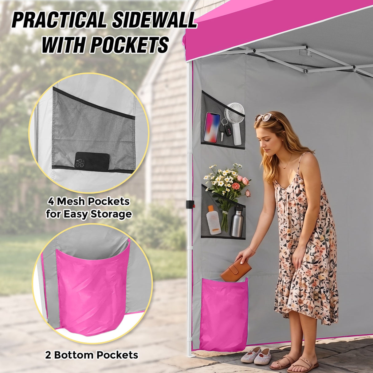 10x10 ft Pop Up Canopy Tent with Sidewall - Eagle Peak