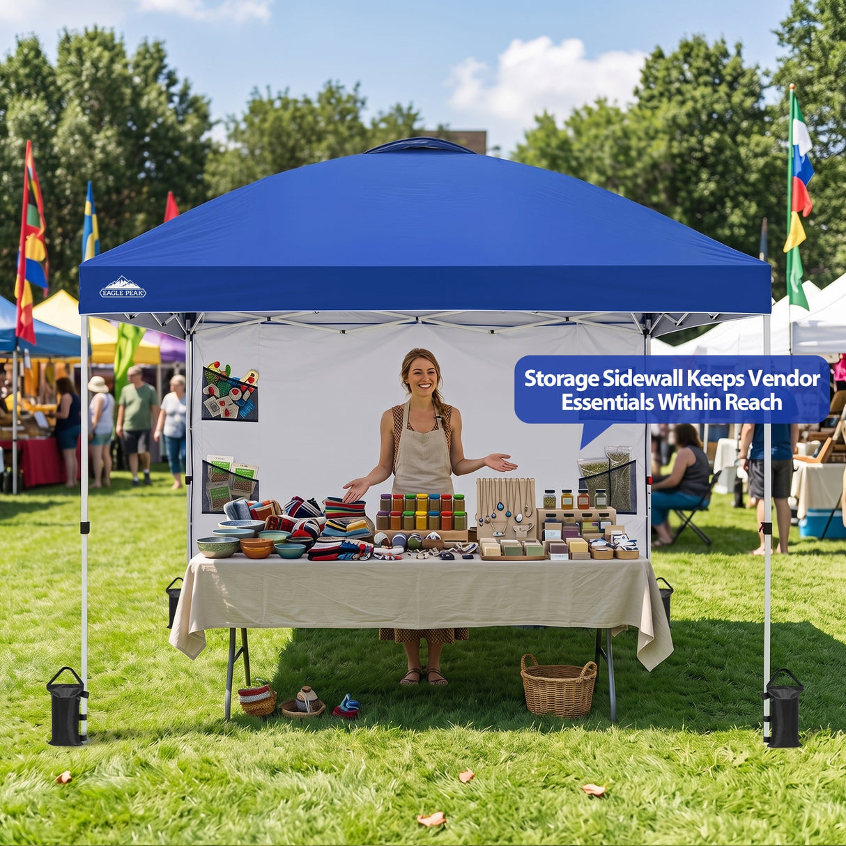 10x10 ft Pop Up Canopy Tent with Sidewall - Eagle Peak®