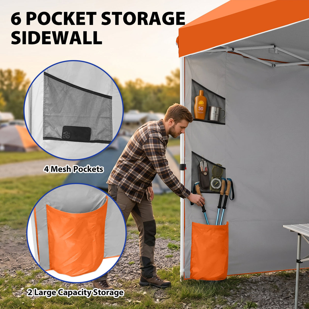 10x10 ft Pop Up Canopy Tent with Sidewall - Eagle Peak®