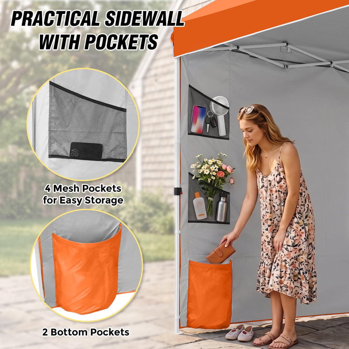 10x10 ft Pop Up Canopy Tent with Sidewall - Eagle Peak