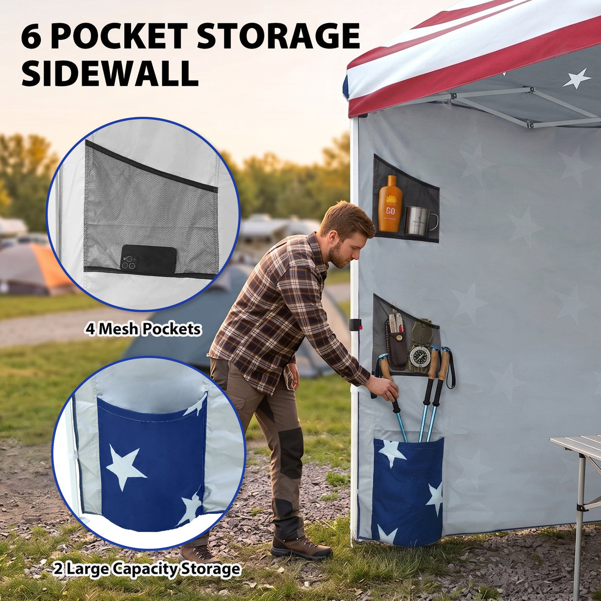 10x10 ft Pop Up Canopy Tent with Sidewall - Eagle Peak®