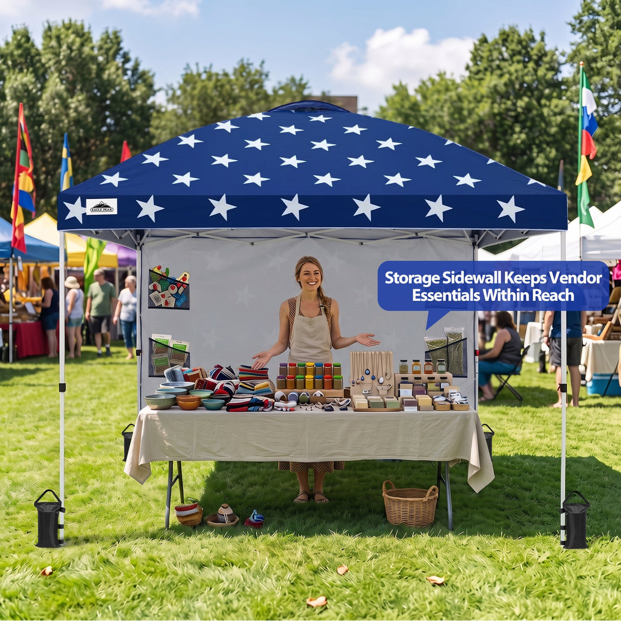 10x10 ft Pop Up Canopy Tent with Sidewall - Eagle Peak®