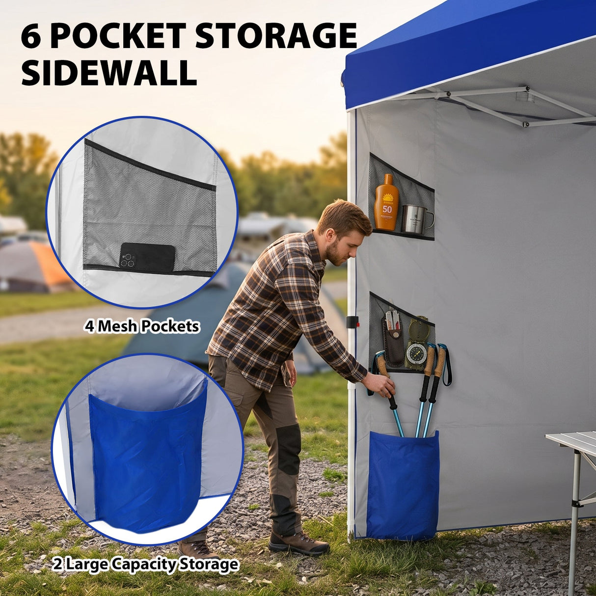 10x10 ft Pop Up Canopy Tent with Sidewall - Eagle Peak®
