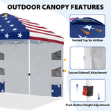 10x10 ft Pop Up Canopy Tent with Sidewall - Eagle Peak®