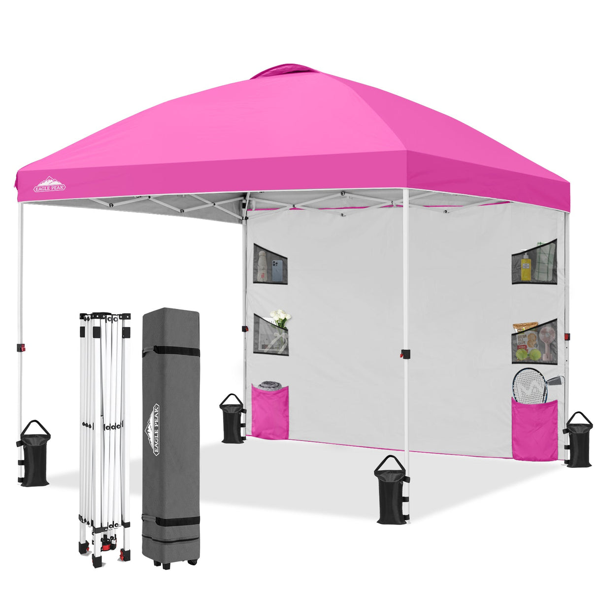 10x10 ft Pop Up Canopy Tent with Sidewall - Eagle Peak®