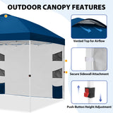 10x10 ft Pop Up Canopy Tent with Sidewall - Eagle Peak®