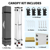 10x10 ft Pop Up Canopy Tent with Sidewall - Eagle Peak®